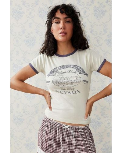 Urban Outfitters Uo Nevada Ringer T-shirt - Grey