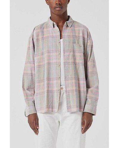 Barney Cools Cabin 2.0 Recycled Cotton Corduroy Plaid Shirt Top - Multicolour