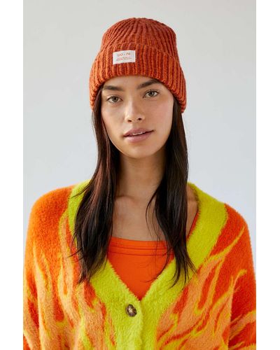 Urban Outfitters Uo-76 Plaited Knit Beanie - Orange