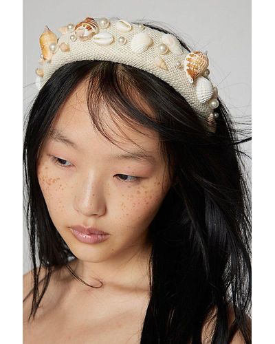 Urban Outfitters Shell & Pearl Headband - Black