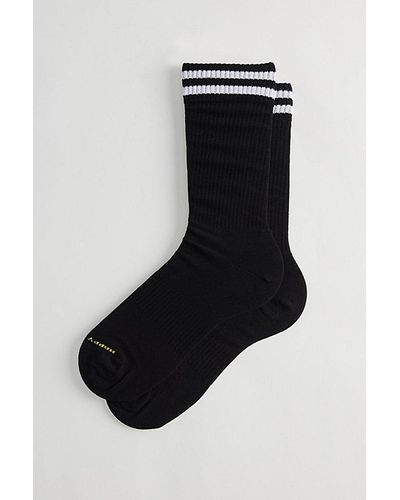 Happy Socks Striped Sneaker Crew Sock - Black