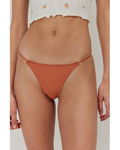 Out From Under Mesh Cord Thong - Brown