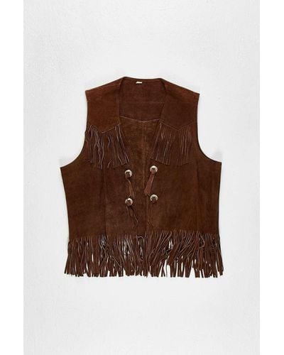 Urban Renewal One of a kind Longline Suede Patchwork Waistcoat in
