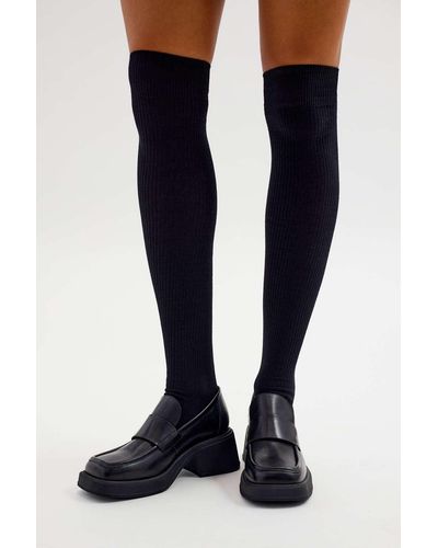 Urban Outfitters Ribbed Thigh High Sock - Blue
