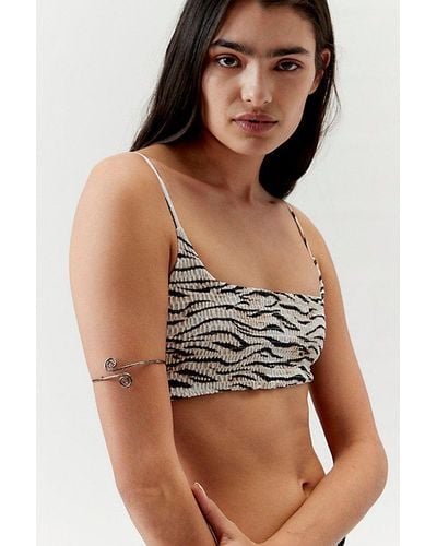 Urban Outfitters Delicate Swirl Arm Cuff - Brown
