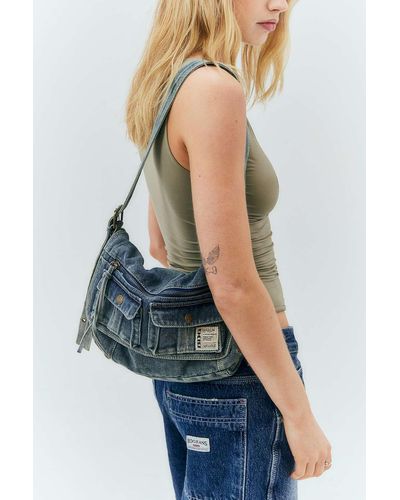 BDG Schultertasche "cara" in jeans - Blau