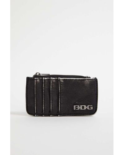 BDG Washed Faux Leather Cardholder - Black