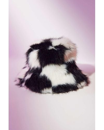 Urban Outfitters Ace Fluffy Faux Fur Bucket Hat - Pink