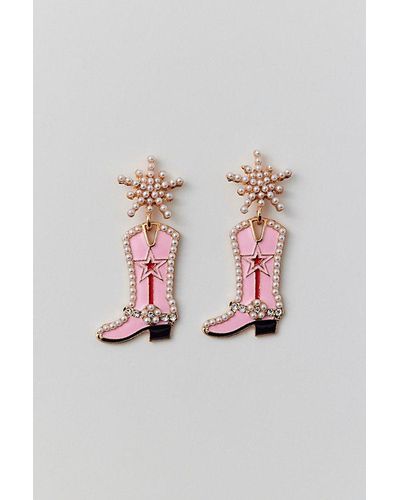 Urban Outfitters Pearl Enamel Cowboy Boot Earring - Gray