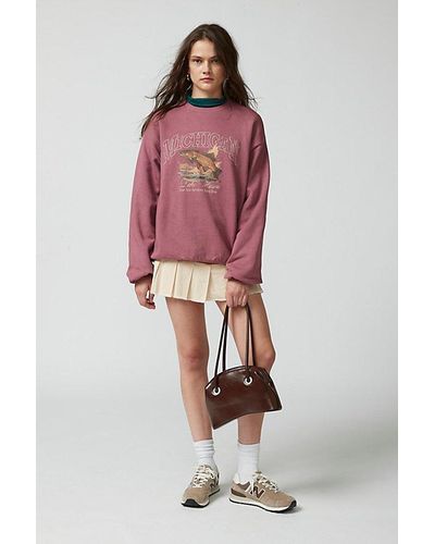Urban Outfitters Michigan Lake Huron Embroidered Pullover Sweatshirt