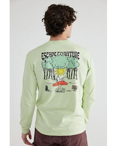 Parks Project X Peanuts Escape To Nature Long Sleeve Tee - Green