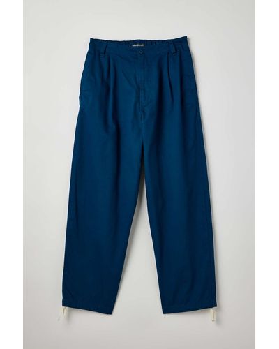 Urban Outfitters Uo Twill Pleated Baggy Beach Pant In Blue,at