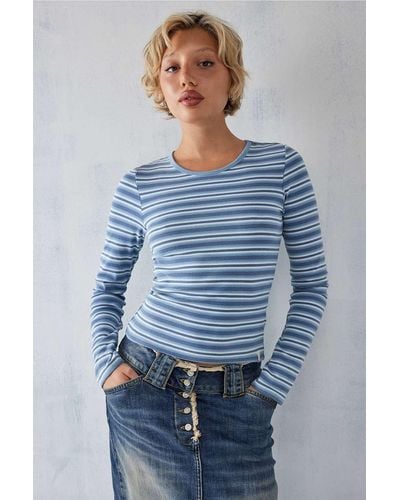 BDG Blue Stripe Long-sleeved Baby T-shirt Top
