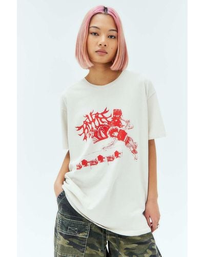 Urban Outfitters Uo Billie Eilish Boyfriend T-shirt Top - White