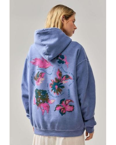 Urban Outfitters Uo Botanical Society Graphic Hoodie - Blue