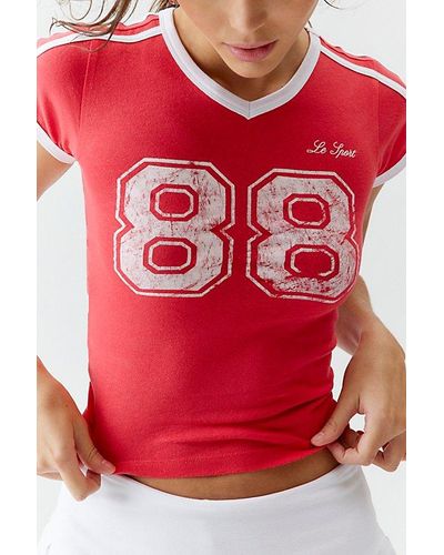 Urban Outfitters Le Sport Baby Tee - Red