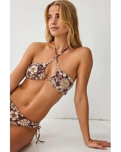 Roxy X Out From Under All About Sol Halter Bikini Top - Brown