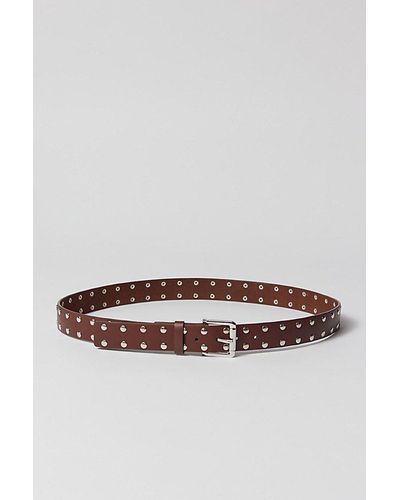 Urban Outfitters Studded Leather Belt - Brown