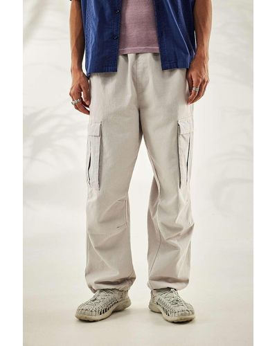 bdg taupe herringbone cargo trousers