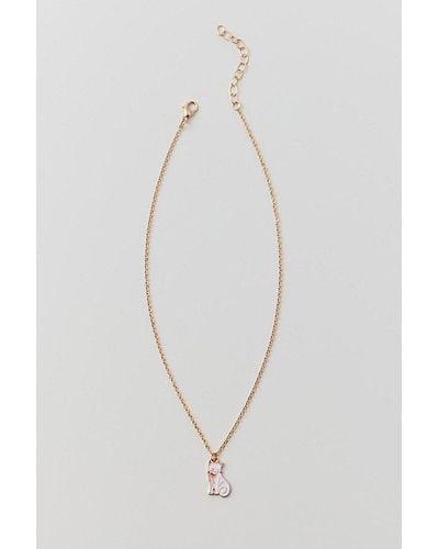 Urban Outfitters Enameled Charm Necklace - White