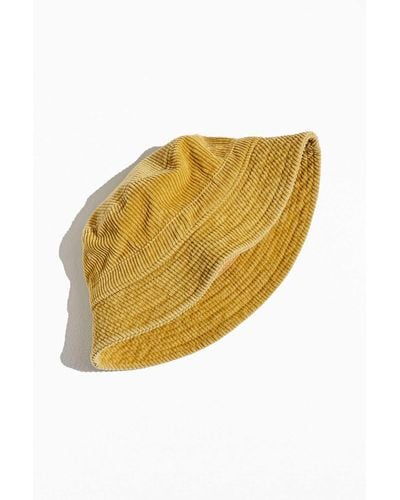 Urban Outfitters Uo Washed Corduroy Bucket Hat - Yellow