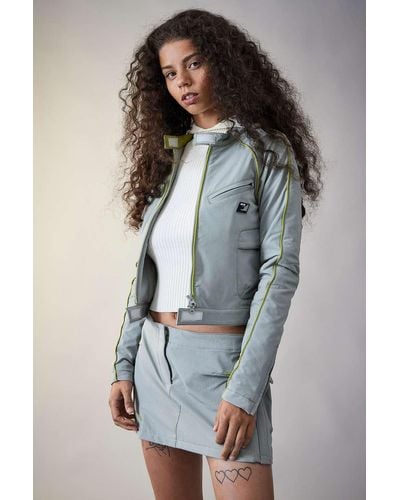 iets frans... Cropped Tech Jacket - Grey