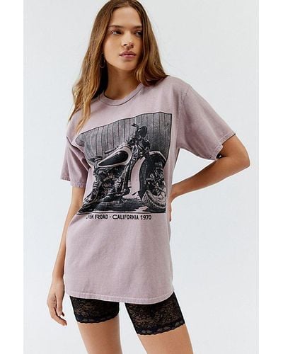 Urban Outfitters Vintage Motorcycle Graphic Tee - Purple