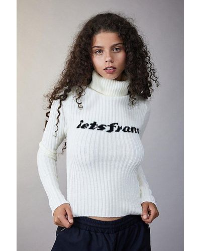 iets frans... Iets Frans. Logo Roll Neck Sweater - White