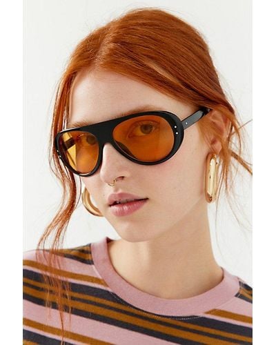 Urban Outfitters Agyness Aviator Sunglasses - Brown