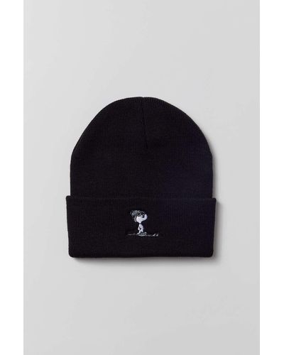 Urban Outfitters Snoopy Ski Beanie In Black,at - Blue