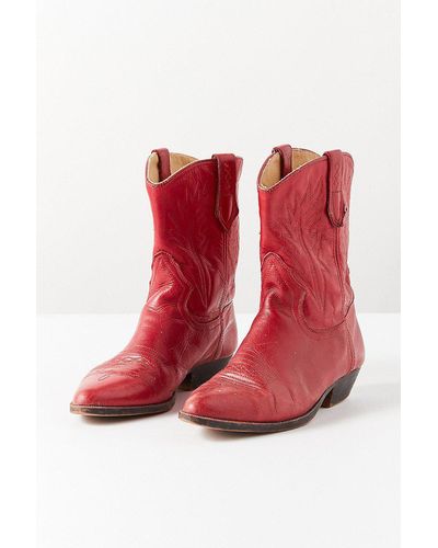 Urban Outfitters Vintage Red Short Cowboy Boot