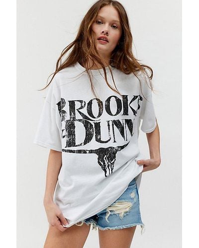 Urban Outfitters Brooks & Dunn Oversized Graphic Tee - White