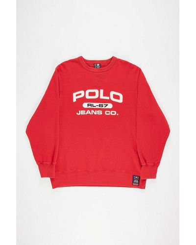 Urban Renewal One-of-a-kind Red Ralph Lauren Polo Jeans Sweatshirt