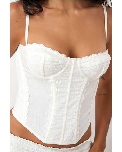 Out From Under Broderie Modern Love Corset - White