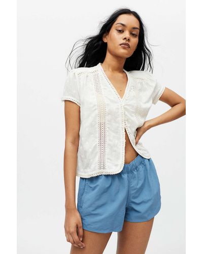 Urban Outfitters Uo Simone Button-up Blouse - White