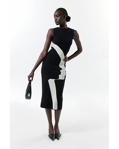 Another Girl Juliette Knit Midi Dress - Black