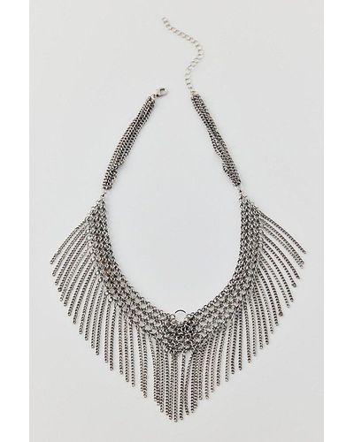Urban Outfitters Mesh Bib Necklace - Metallic