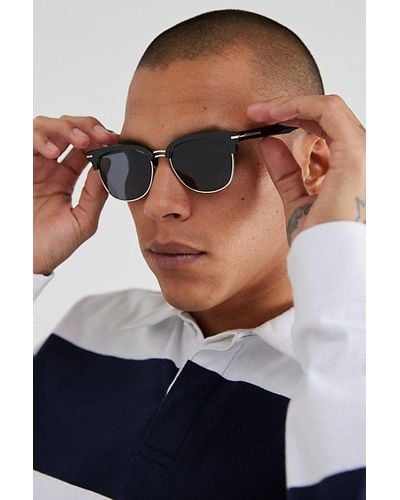 Urban Outfitters Hudson Square Half-Frame Sunglasses - Black