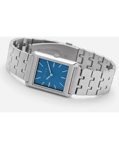 Breda Virgil Stainless Steel Analog Watch In Silver,at Urban Outfitters - Blue