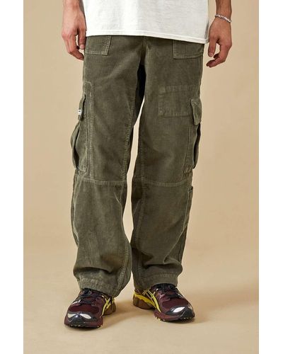 BDG Khaki Corduroy Cargo Trousers - Green