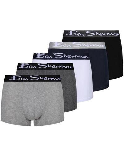 Ben Sherman Poderick 5 Pack Boxer Shorts - Grey