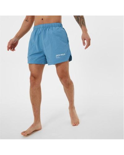Jack Wills Graphic Swim Shorts - Blue