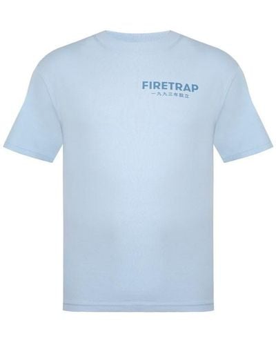 Firetrap Large Logo T Shirt - Blue