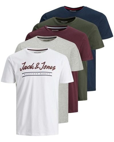 Jack & Jones Urban 5-pack Short Sleeve T-shirt - Multicolour