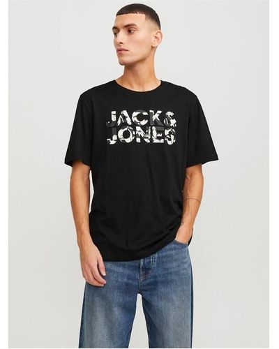 Jack & Jones Jeff Logo Short Sleeve T-shirt - Black