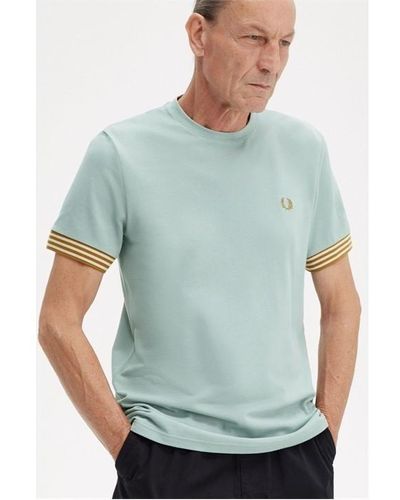 Fred Perry Fred Strp Cuff Tee Sn42 - Green