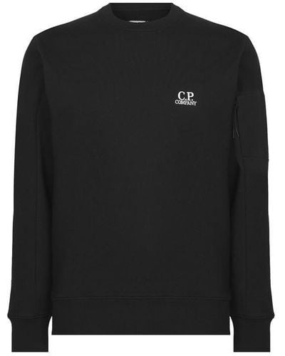 C.P. Company Burst Logo Pocket Sleeve Sweatshirt - Black