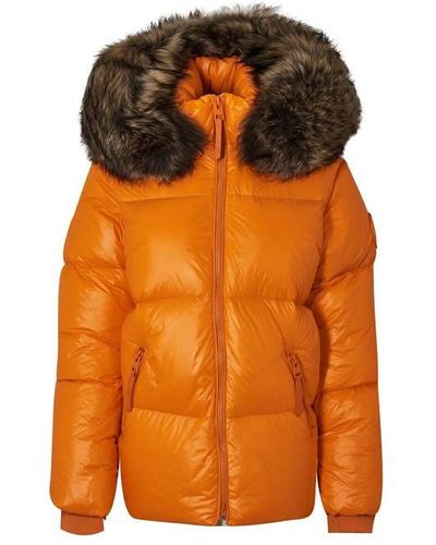 ARCTIC ARMY Fur Puffer Jacket - Orange