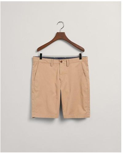 GANT Hallden Slim Fit Twill Shorts - Natural
