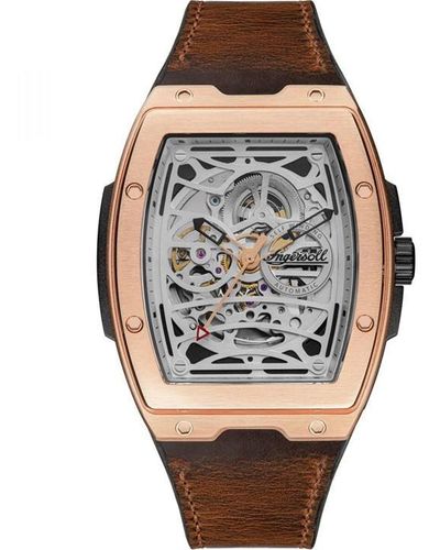 INGERSOLL  1892 Challenger Automatic Brown Watch I12303 - Pink